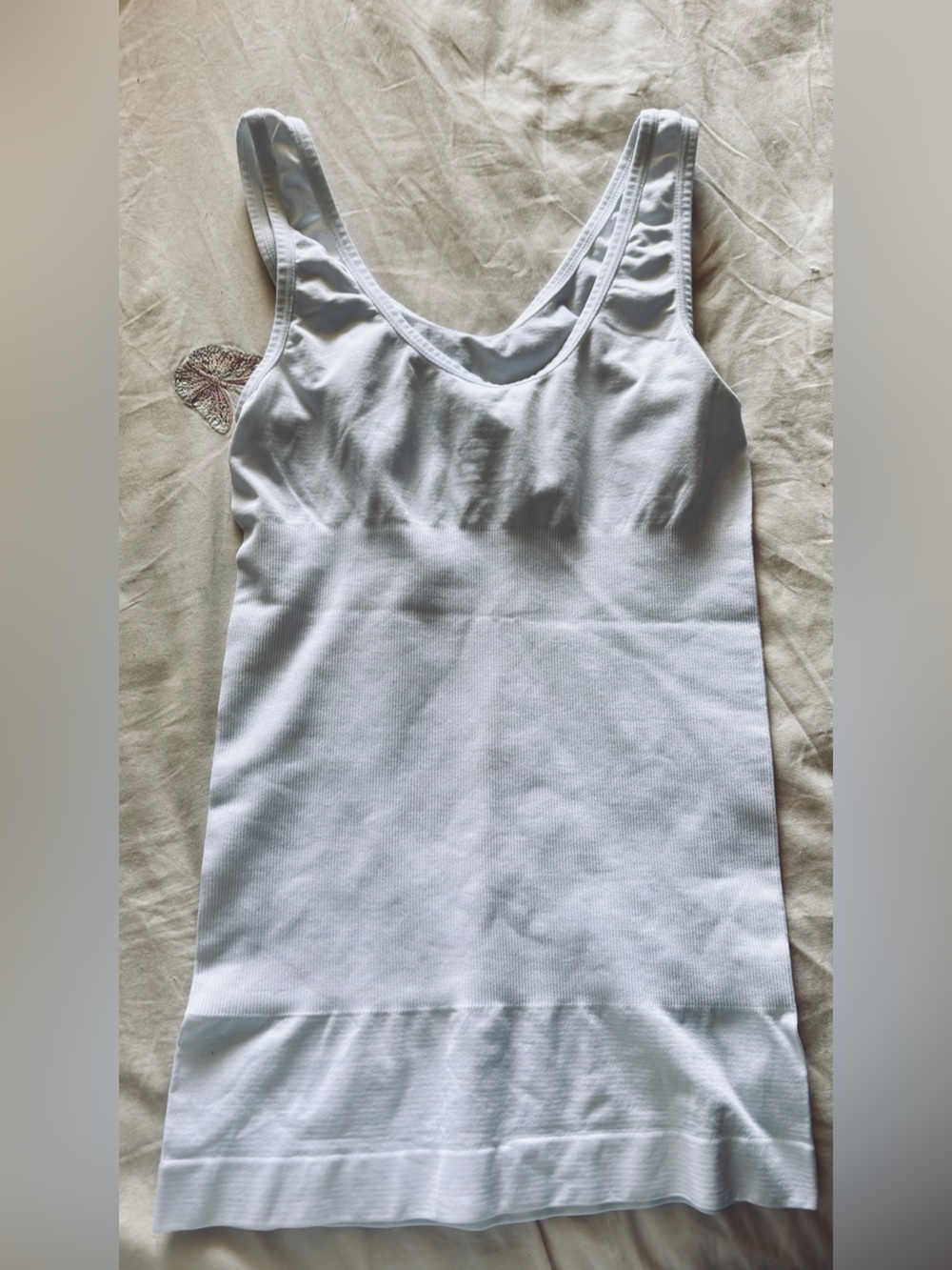 bebe White Rhinestone Logo Tank Top - Picture 2 of 3